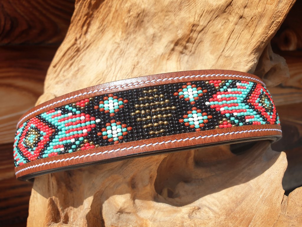 Lederhalsband Aztec Brown