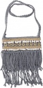 Makramee Umhängetasche Grau