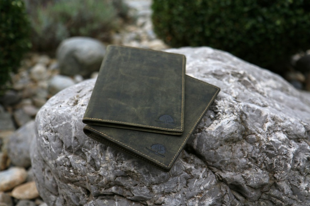 Ausweistasche Duo Oliv Leder