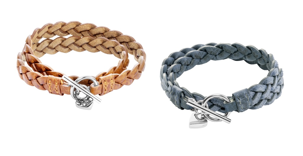 Gewickeltes Flechtlederarmband