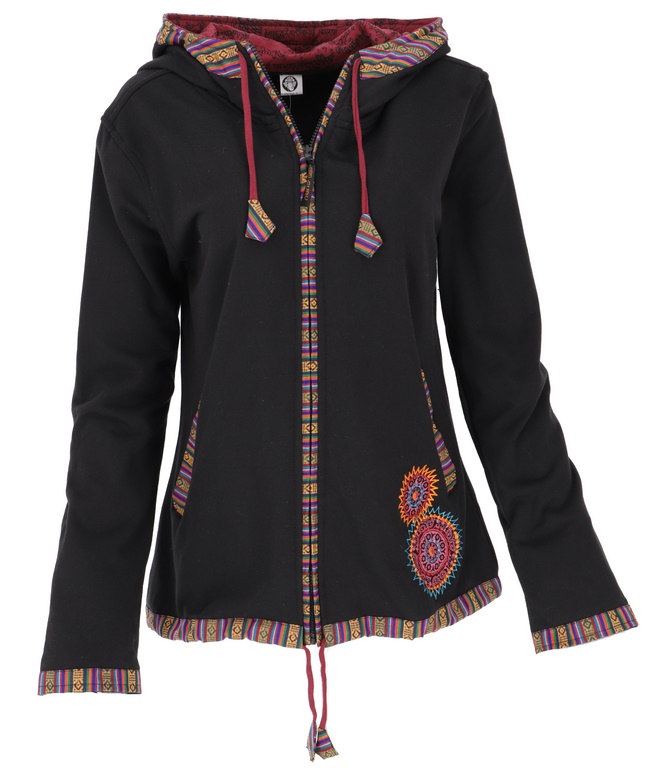 Kapuzenjacke Baumwolle bestickt