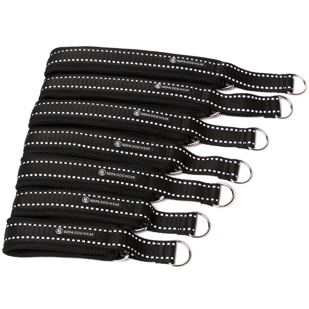 Zugstopphalsband Schwarz/Reflex 25 mm