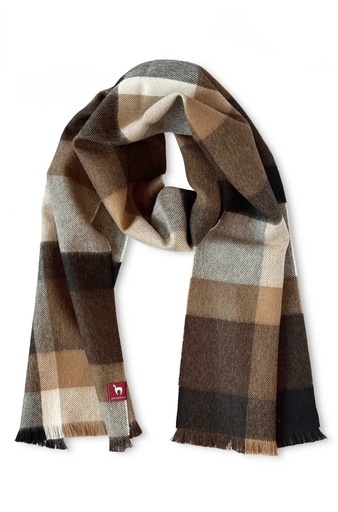 [AkPr-09341-Mokka-Beige] Alpaka Schal Baby Cuadro (Mokka-Beige)