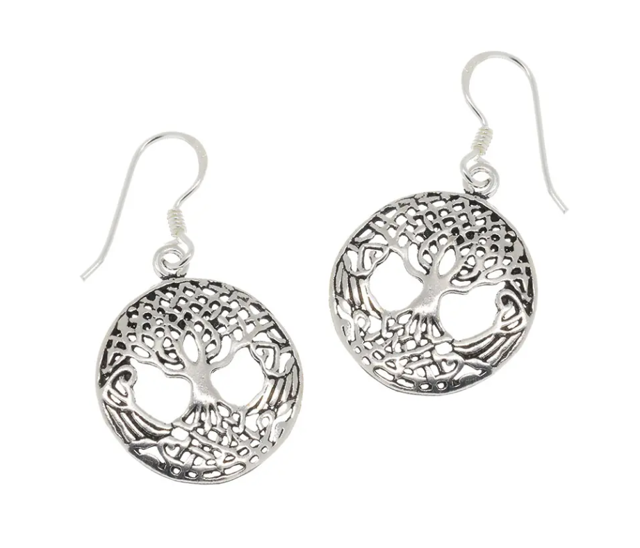 Runde Ohrhänger  mit je einem Baum