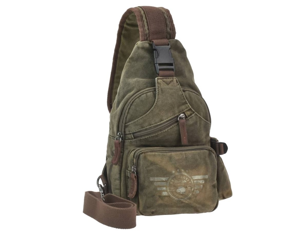 Crossoverbag stehend von vorne in Canvas Farbe Khaki