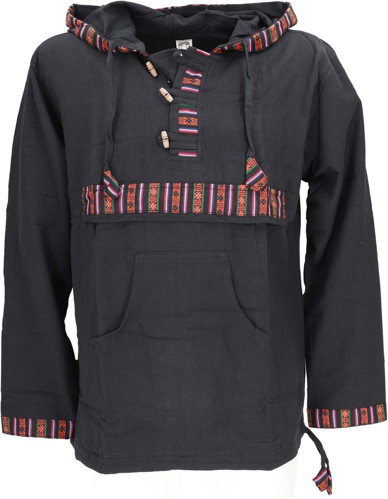 Mann in olivgrünem Kapuzenhoodie