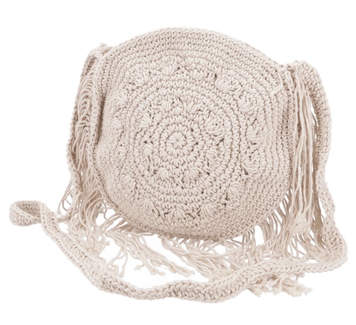 [GR-41402] Makramee Umhängetasche Creme