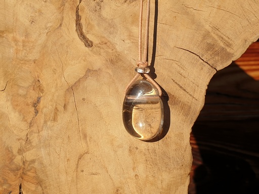 [RL-223-001] Rauchquarz Lederkette