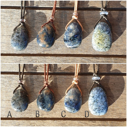 Dumortierit Lederkette