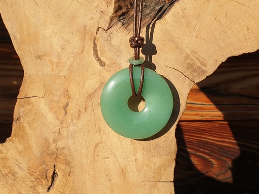 [RLD-223-002] Aventurin Donut 5 cm Lederkette