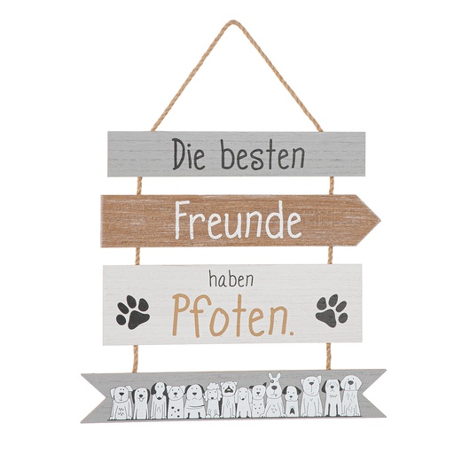 Wandanhänger mit vier Schildern in verschiedenen Formen